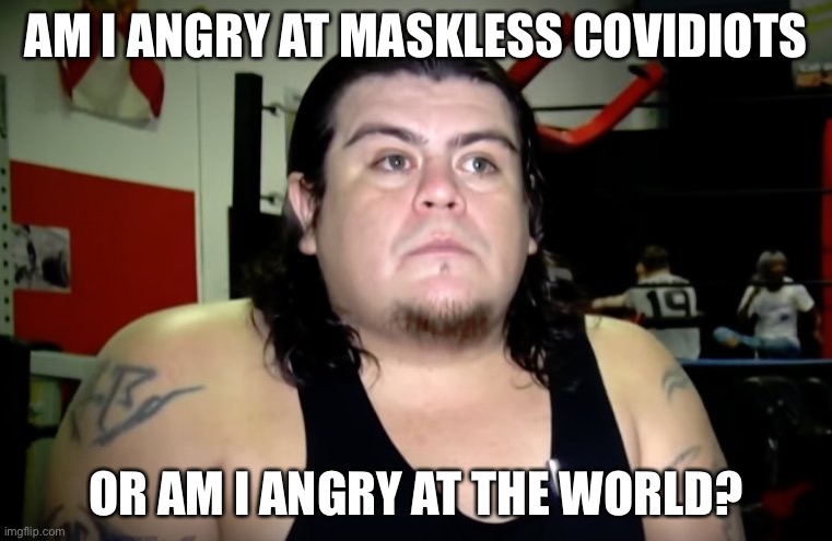 Am I? | AM I ANGRY AT MASKLESS COVIDIOTS; OR AM I ANGRY AT THE WORLD? | image tagged in what,ricardo rodriguez,am i angry | made w/ Imgflip meme maker