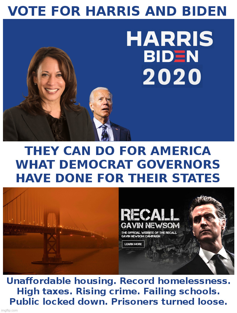 What Harris and Biden Can Do For America | image tagged in kamala harris,joe biden,gavin newsom,california,san francisco,poop,ConservativeMemes | made w/ Imgflip meme maker