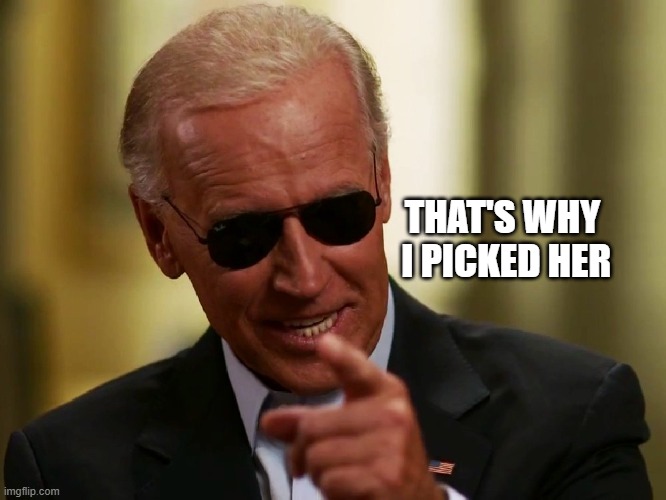 Cool Joe Biden | THAT'S WHY
 I PICKED HER | image tagged in cool joe biden | made w/ Imgflip meme maker