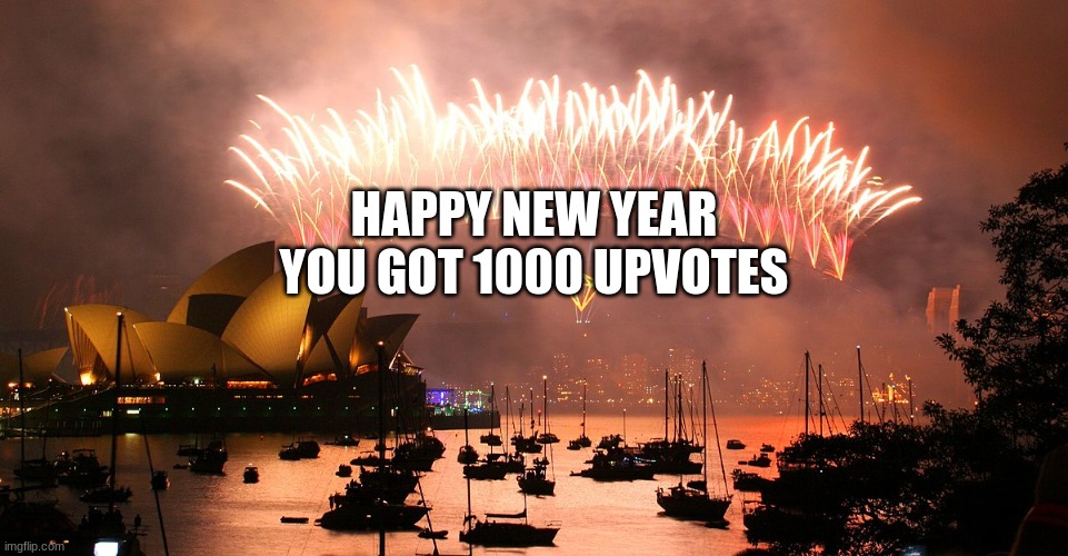 HAPPY NEW YEAR YOU GOT 1000 UPVOTES | made w/ Imgflip meme maker