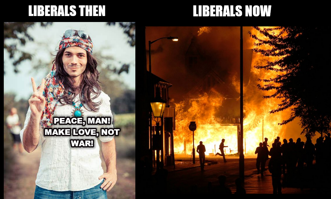 High Quality Leftists Liberals Then vs. Now Blank Meme Template