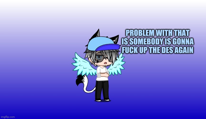 PROBLEM WITH THAT IS SOMEBODY IS GONNA FUCK UP THE DES AGAIN | made w/ Imgflip meme maker