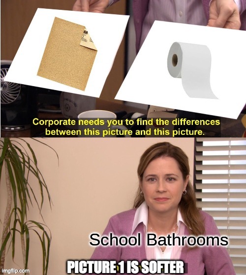 1 is yes | PICTURE 1 IS SOFTER | image tagged in they're the same picture,funny,memes,toilet paper,school | made w/ Imgflip meme maker