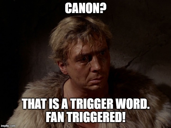 CANON? THAT IS A TRIGGER WORD.
FAN TRIGGERED! | made w/ Imgflip meme maker