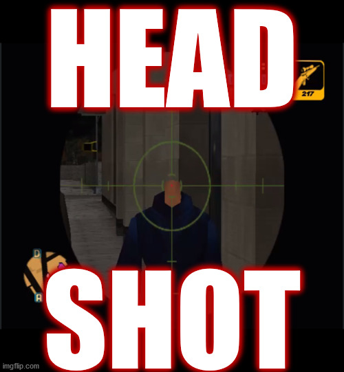don't lose your head . . . | HEAD; SHOT | image tagged in memes,gta,gaming,headshot,sniper elite headshot,pwned | made w/ Imgflip meme maker