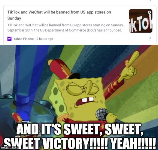 SWEET VICTORY!!!!!!!!!!!!!!!!!!!!! | AND IT'S SWEET, SWEET, SWEET VICTORY!!!!! YEAH!!!!! | image tagged in sweet victory | made w/ Imgflip meme maker