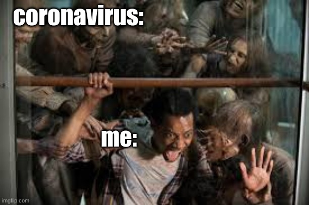 coronavirus:; me: | image tagged in walking dead,covid-19 | made w/ Imgflip meme maker
