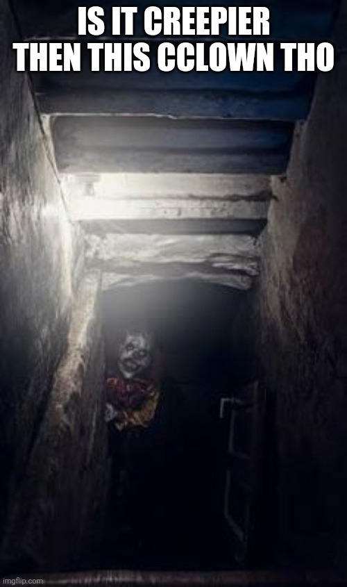 Basement Clown | IS IT CREEPIER THEN THIS CCLOWN THO | image tagged in basement clown | made w/ Imgflip meme maker