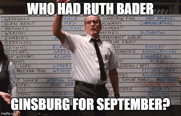 Who had |  WHO HAD RUTH BADER; GINSBURG FOR SEPTEMBER? | image tagged in who had | made w/ Imgflip meme maker