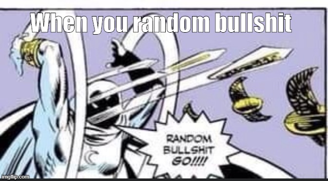 Random Bullshit Go | When you random bullshit | image tagged in random bullshit go,memes | made w/ Imgflip meme maker