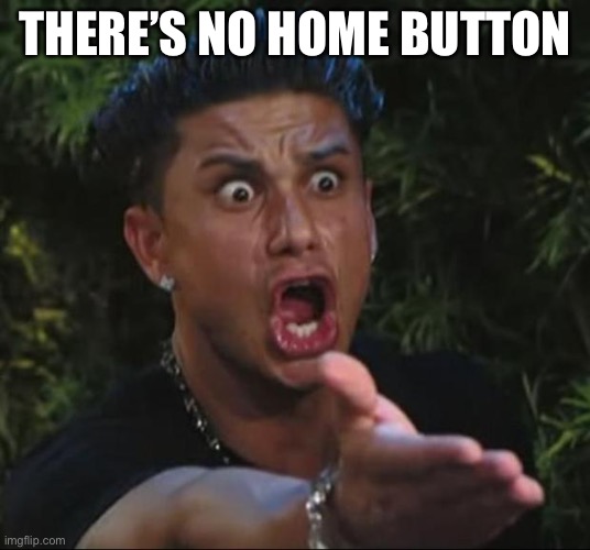 DJ Pauly D Meme | THERE’S NO HOME BUTTON | image tagged in memes,dj pauly d | made w/ Imgflip meme maker