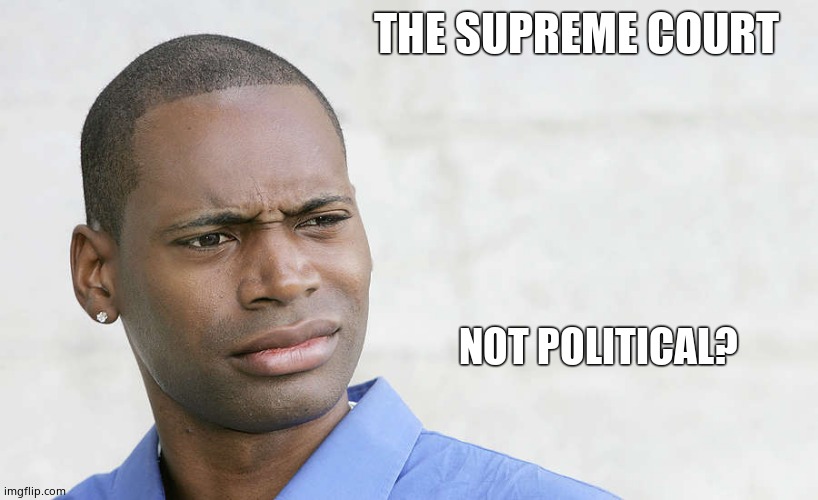 disbelief | THE SUPREME COURT NOT POLITICAL? | image tagged in disbelief | made w/ Imgflip meme maker