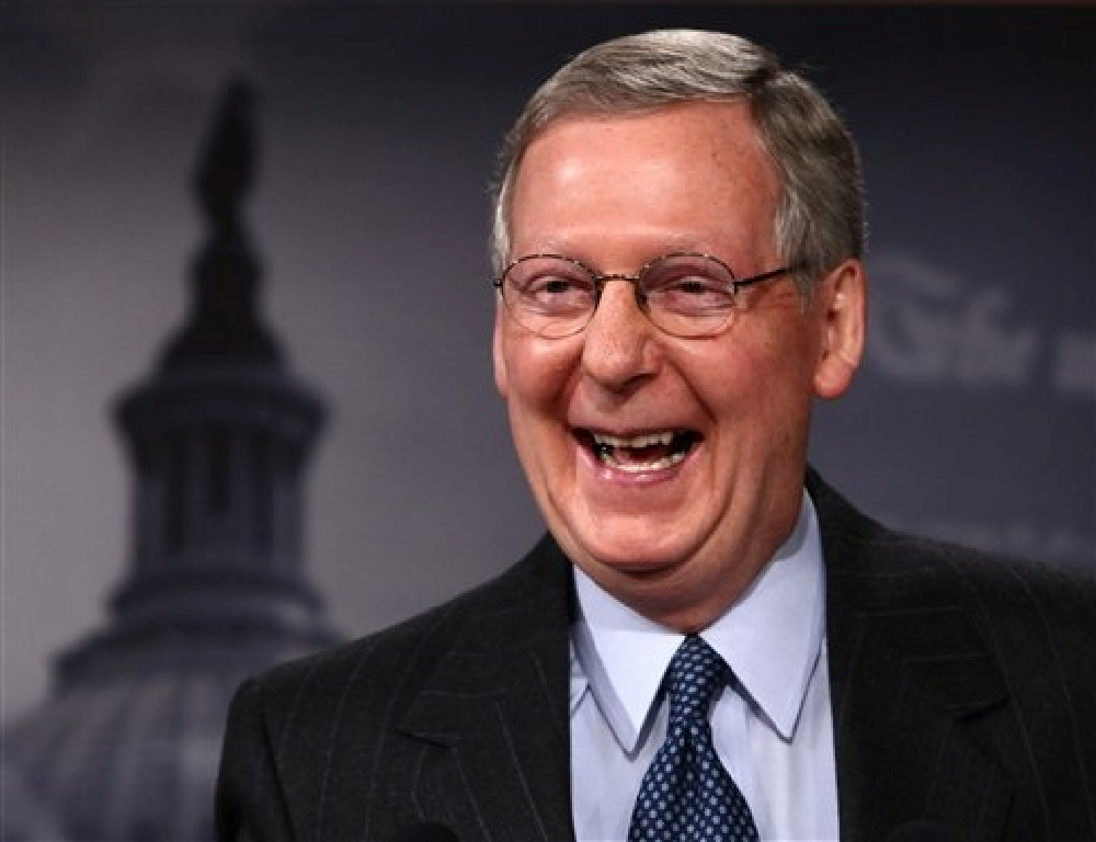 High Quality Mitch McConnell laughing Blank Meme Template