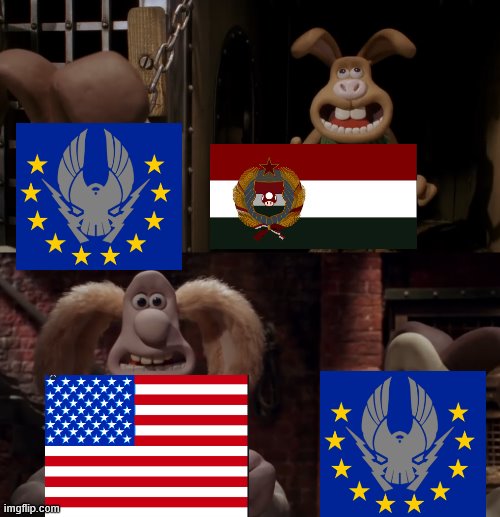USA has found his conuterpart | image tagged in hoi4,wallace and gromit,mario,crossover | made w/ Imgflip meme maker