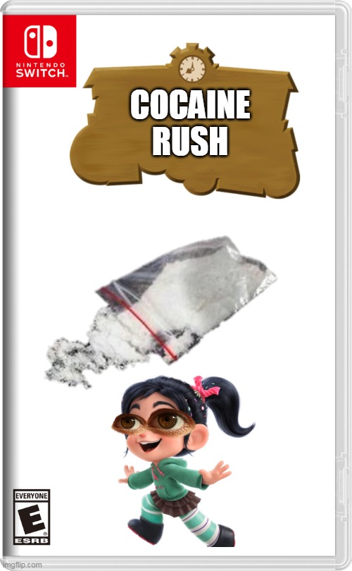cocaine rush | COCAINE RUSH | image tagged in nintendo switch,cocaine,memes,funny,wreck it ralph | made w/ Imgflip meme maker