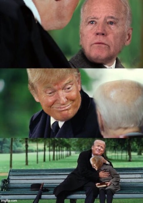 Somethings are better left unsaid. | image tagged in finding trump and biden,political meme | made w/ Imgflip meme maker