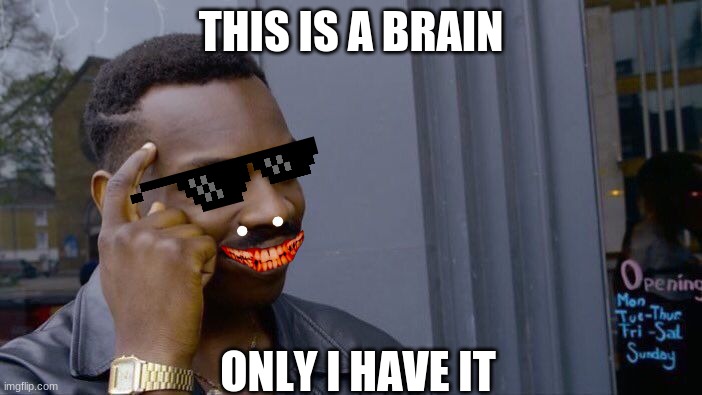 Roll Safe Think About It | THIS IS A BRAIN; ONLY I HAVE IT | image tagged in memes,roll safe think about it | made w/ Imgflip meme maker