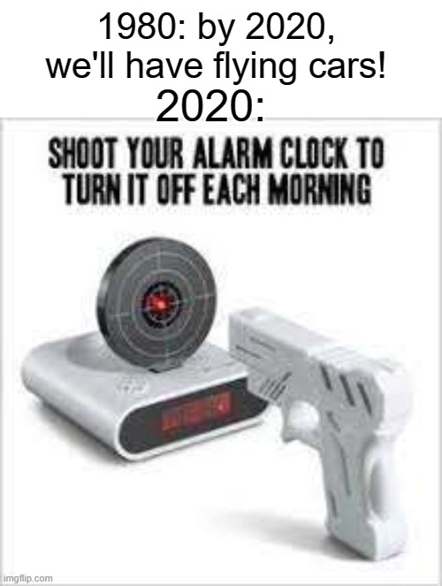 2020 |  1980: by 2020, we'll have flying cars! 2020: | image tagged in 2020,funny,memes,target,guns | made w/ Imgflip meme maker