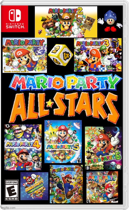 MARIO PARTY ALL-STARS! | image tagged in nintendo switch,mario party,all star,super mario,mario party all stars,fake switch games | made w/ Imgflip meme maker