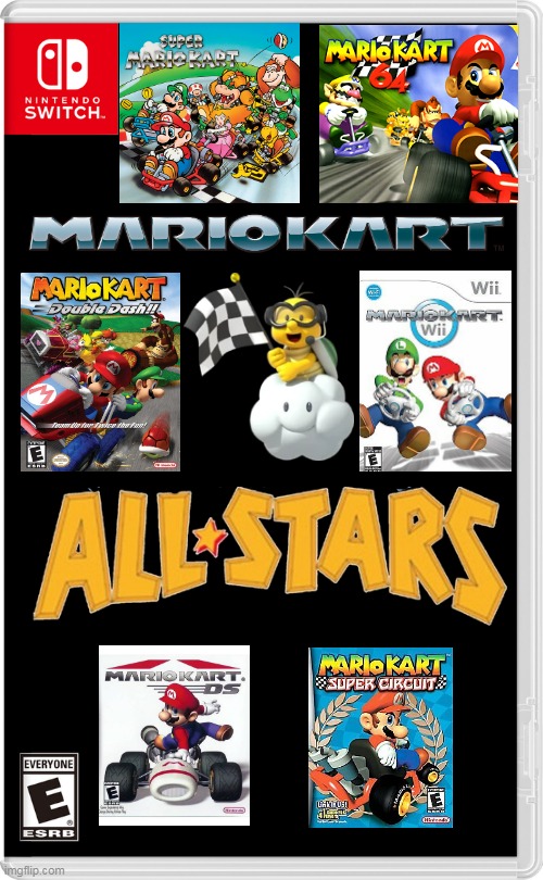 MARIO KART ALL-STARS! | image tagged in nintendo switch,mario kart,super mario,all star,fake switch games,mario kart all stars | made w/ Imgflip meme maker