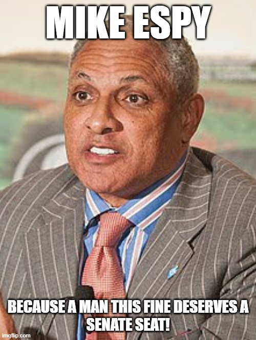 Mike Espy For Senate | MIKE ESPY; BECAUSE A MAN THIS FINE DESERVES A
SENATE SEAT! | image tagged in mike espy,senate,election 2020,senate race | made w/ Imgflip meme maker