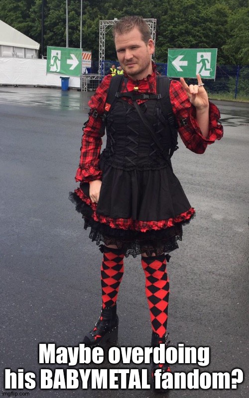 Fun, though. | Maybe overdoing his BABYMETAL fandom? | image tagged in babymetal fanboy | made w/ Imgflip meme maker