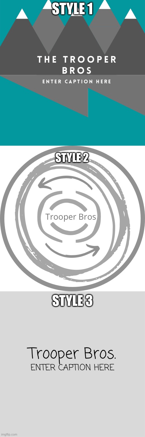 What type of logo do you guys prefer? | STYLE 1; STYLE 2; STYLE 3 | made w/ Imgflip meme maker