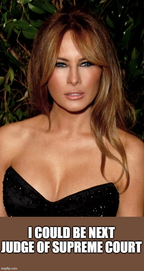 melania trump | I COULD BE NEXT JUDGE OF SUPREME COURT | image tagged in melania trump | made w/ Imgflip meme maker