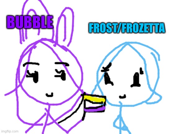 For Frost/Frozetta: I support you! | BUBBLE; FROST/FROZETTA | image tagged in blank white template,non binary | made w/ Imgflip meme maker