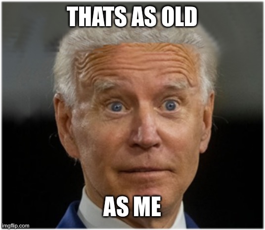 THATS AS OLD AS ME | image tagged in joe did i just crap my pants biden | made w/ Imgflip meme maker