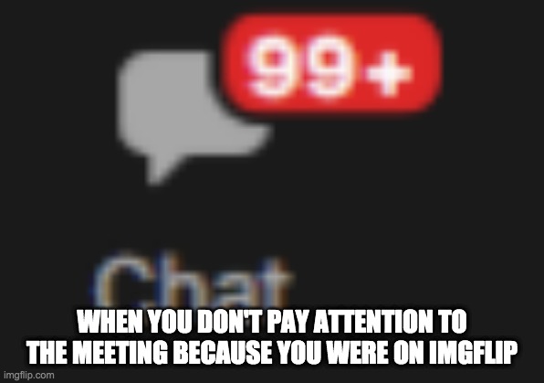That Is A Lot Of Chat... | WHEN YOU DON'T PAY ATTENTION TO THE MEETING BECAUSE YOU WERE ON IMGFLIP | image tagged in zoom,memes | made w/ Imgflip meme maker