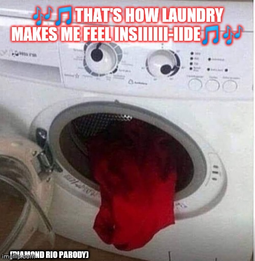 Laundry song | 🎶🎵THAT'S HOW LAUNDRY MAKES ME FEEL INSIIIIII-IIDE🎵🎶; (DIAMOND RIO PARODY) | image tagged in fun,funny memes,washing machine | made w/ Imgflip meme maker