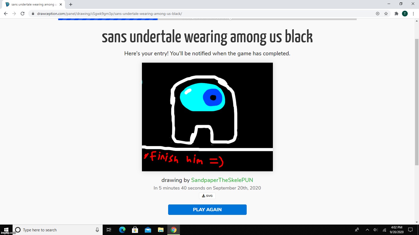 Sans telling a joke - Drawception