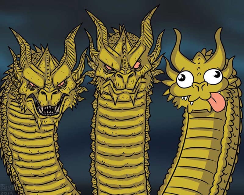 High Quality 3 dragons Blank Meme Template