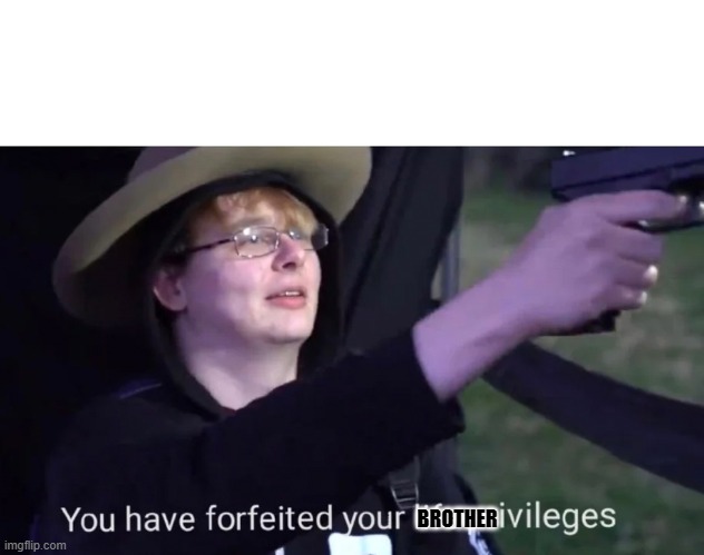 you have forfeited life privileges | BROTHER | image tagged in you have forfeited life privileges | made w/ Imgflip meme maker