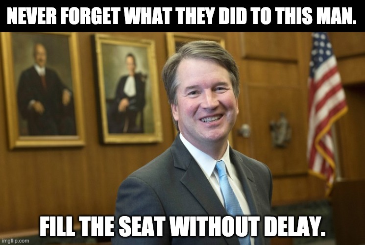 Fill the seat | NEVER FORGET WHAT THEY DID TO THIS MAN. FILL THE SEAT WITHOUT DELAY. | image tagged in brett kavanaugh | made w/ Imgflip meme maker