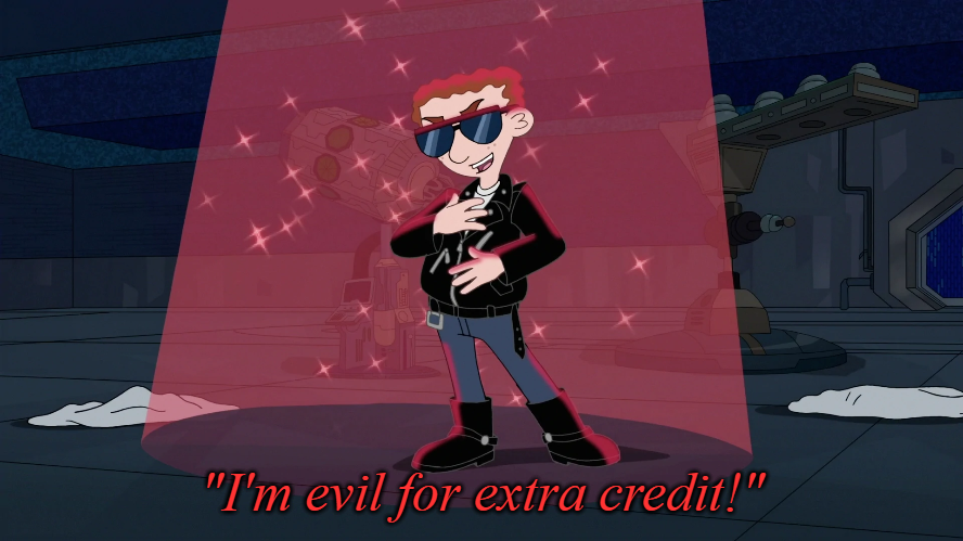 High Quality Phineas & Ferb Carl Evil For Extra Credit Blank Meme Template
