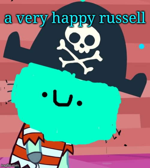 a cursed russell image | a very happy russell | image tagged in htf,cursed image,otter | made w/ Imgflip meme maker