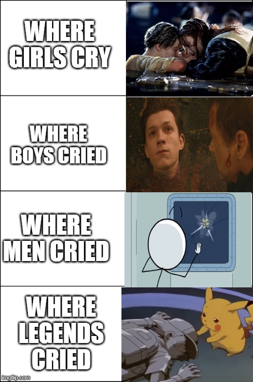 DAMN POKEMONS | WHERE GIRLS CRY; WHERE BOYS CRIED; WHERE MEN CRIED; WHERE LEGENDS CRIED | image tagged in eight panel rage comic maker,pokemon,where boys cried,memes,funny,titanic | made w/ Imgflip meme maker