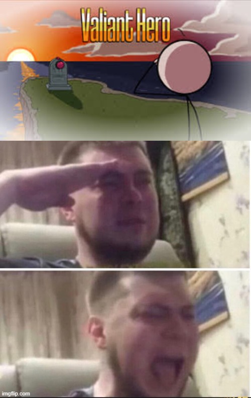 image tagged in crying salute | made w/ Imgflip meme maker