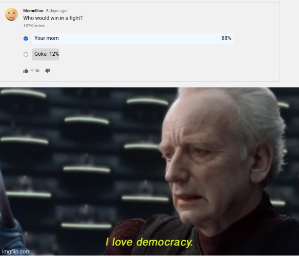 This | image tagged in i love democracy | made w/ Imgflip meme maker