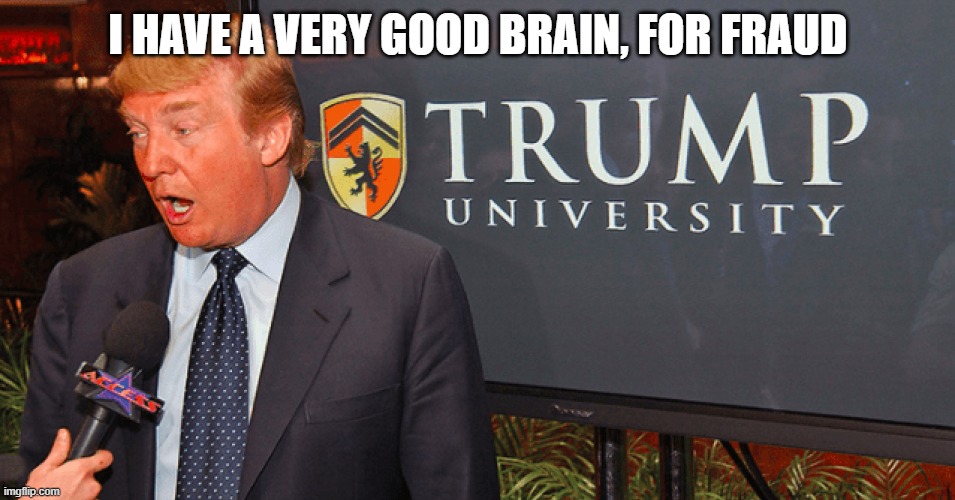 "I dont remember" | I HAVE A VERY GOOD BRAIN, FOR FRAUD | image tagged in memes,crook,fraud,donald trump is an idiot,lock him up,scumbag | made w/ Imgflip meme maker
