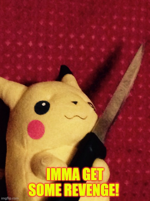 PIKACHU learned STAB! | IMMA GET SOME REVENGE! | image tagged in pikachu learned stab | made w/ Imgflip meme maker