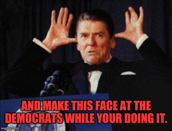 AND MAKE THIS FACE AT THE DEMOCRATS WHILE YOUR DOING IT. | made w/ Imgflip meme maker