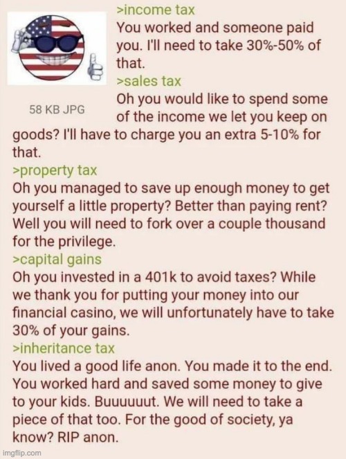 anon hates taxes | image tagged in greentext | made w/ Imgflip meme maker
