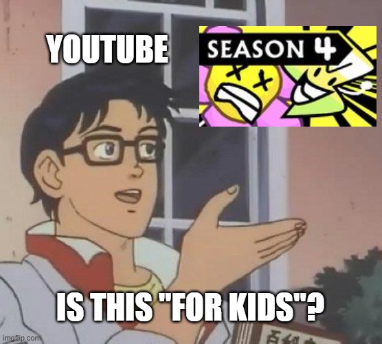 Is This A Pigeon Meme | YOUTUBE; IS THIS "FOR KIDS"? | image tagged in memes,is this a pigeon | made w/ Imgflip meme maker