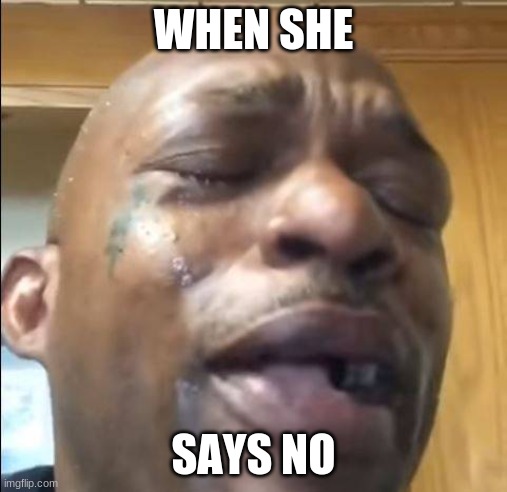 Lol Meme | WHEN SHE; SAYS NO | image tagged in funny memes | made w/ Imgflip meme maker