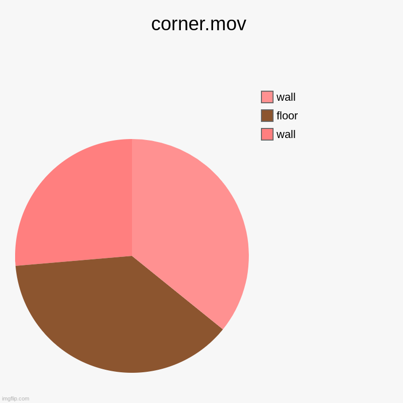 corner.mov | wall, floor, wall | image tagged in charts,pie charts | made w/ Imgflip chart maker