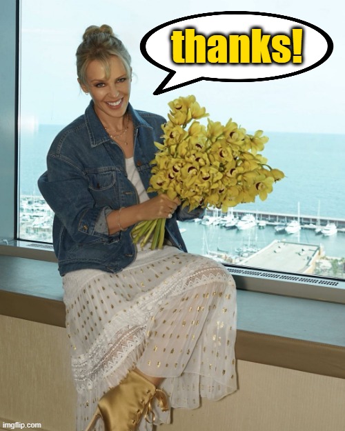 Kylie thanks w/ flowers | thanks! | image tagged in kylie flowers,flowers,thanks,thank you,new template,custom template | made w/ Imgflip meme maker