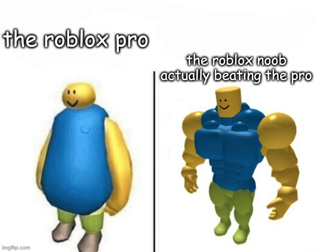 Noob Vspro Imgflip - roblox noob and pro